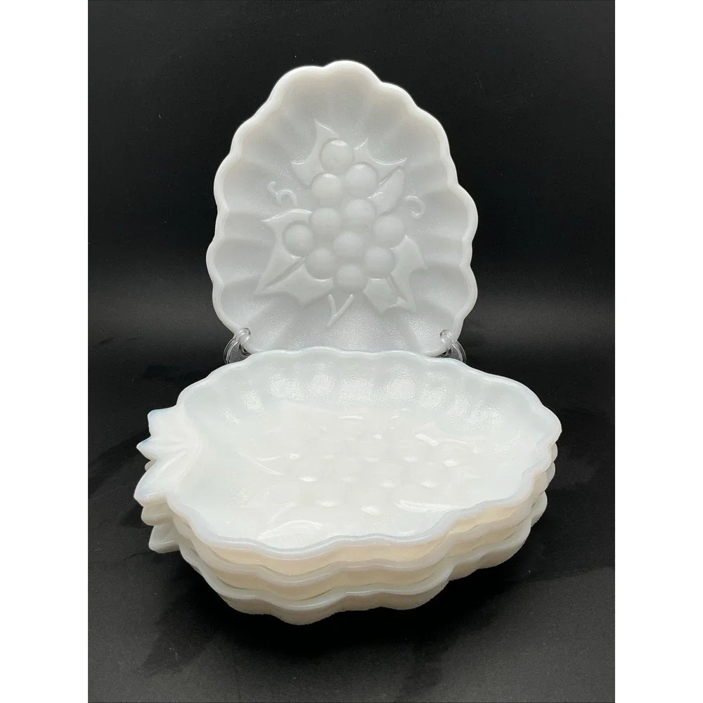 Vtg Hazel-Atlas Glass Co, Opaque Platonite Milk Glass 7